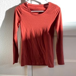 Orange Basic Long-sleeve Tee